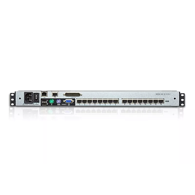 ATEN switch KVM Over IP LCD Cat5e/6 de 16 puertos 19 pulgadas (doble rail)