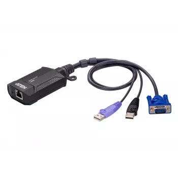 ATEN KVM USB VGA over IP Mini, 1920 x 1200 píxeles, Ethernet LAN, 3,47 W, negro, morado