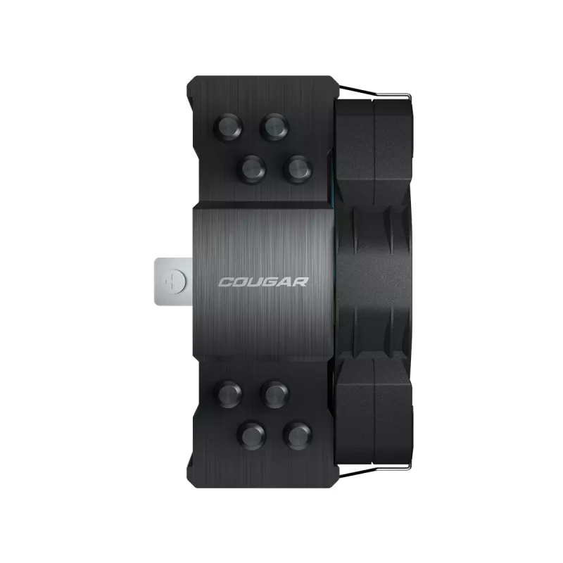Ventilador de aire Cougar Forza 50 ARGB — flujo de aire 143,53 m³/h, presión de aire máx. 4,24 mmH2O, rodamiento HDB, negro