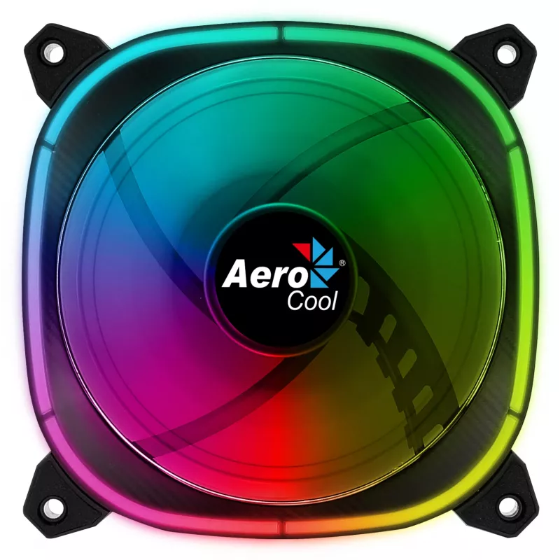 Aerocool ASTRO12 ventilador de PC 12cm LED RGB antivibración 6 Pins negro