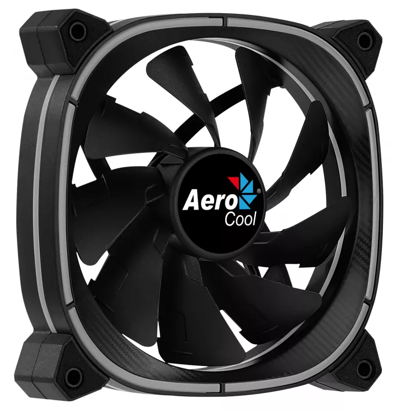 Aerocool ASTRO12 ventilador de PC 12cm LED RGB antivibración 6 Pins negro
