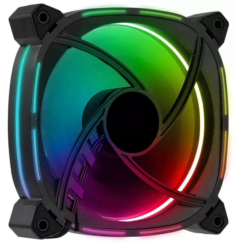 Aerocool ASTRO12 ventilador de PC 12cm LED RGB antivibración 6 Pins negro