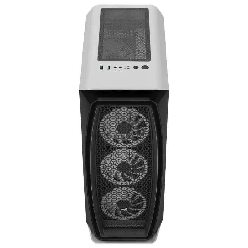 Aerocool AEROONEDUOWHV1 Caja gaming ATX 4 ventiladores ARGB Blanca