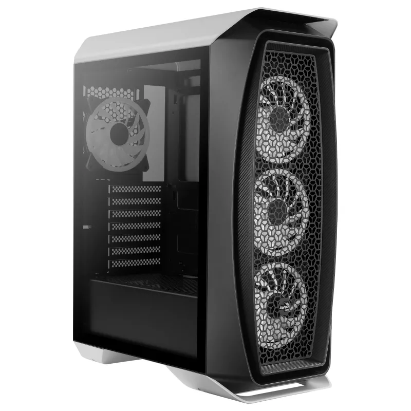 Aerocool AEROONEDUOWHV1 Caja gaming ATX 4 ventiladores ARGB Blanca