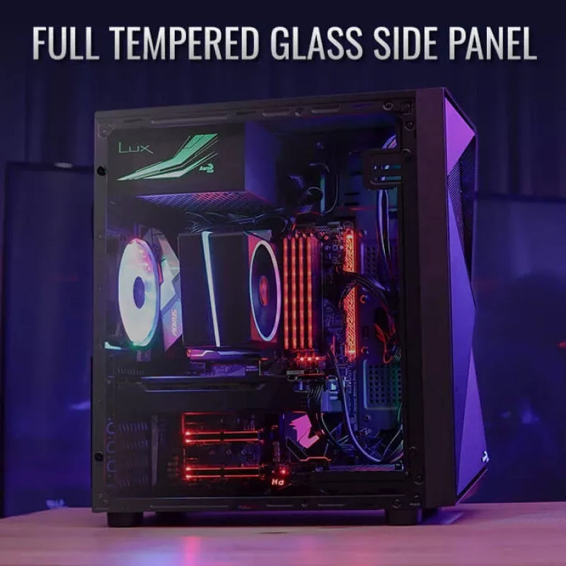 Aerocool Glider Cristal Templado Negro