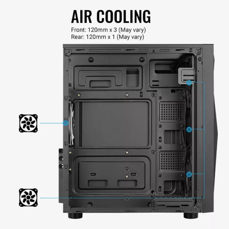 Aerocool Glider Cristal Templado Negro