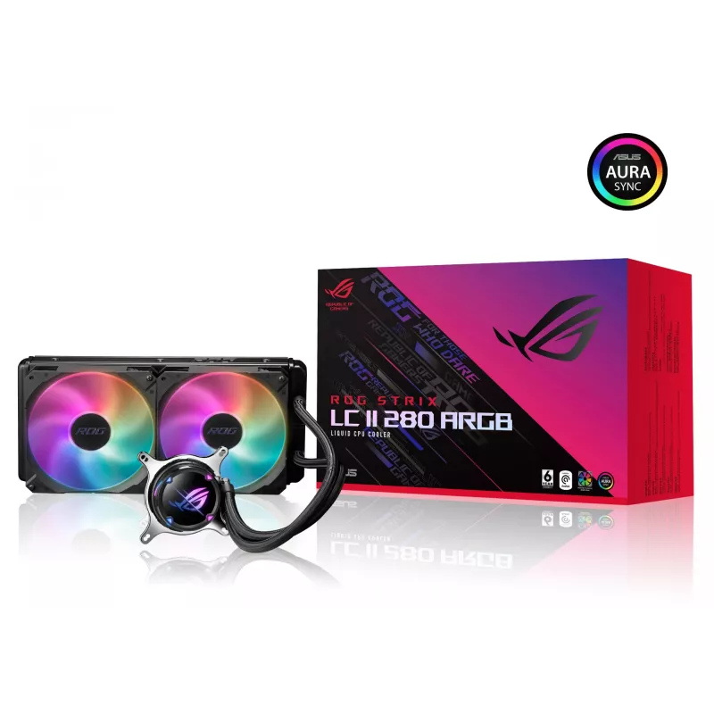 ASUS ROG STRIX LC II 280 ARGB Refrigeración líquida todo en uno para procesador 14 cm Negro 1 ud.