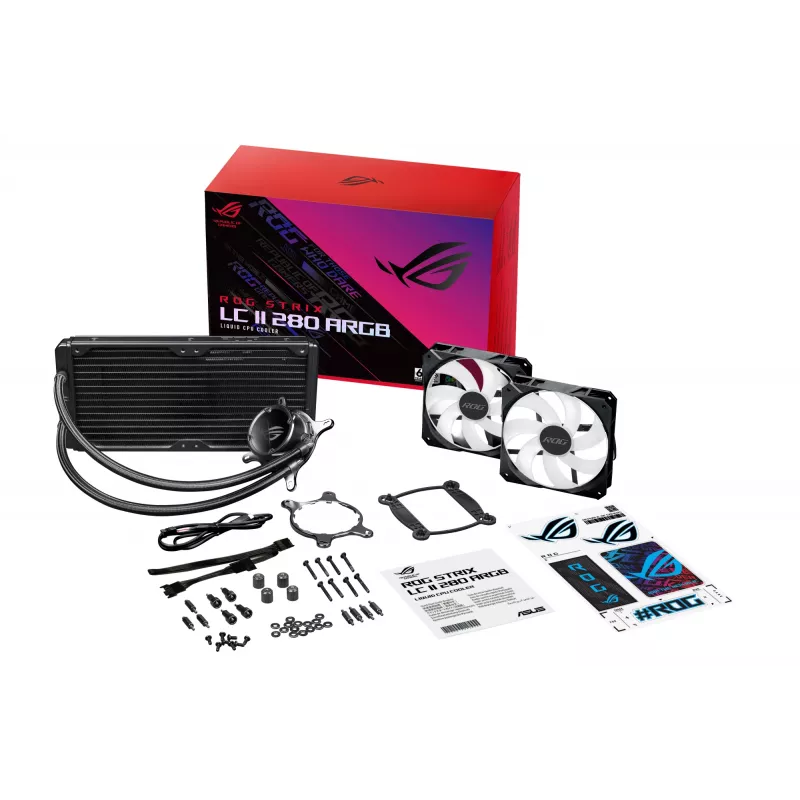 ASUS ROG STRIX LC II 280 ARGB Refrigeración líquida todo en uno para procesador 14 cm Negro 1 ud.