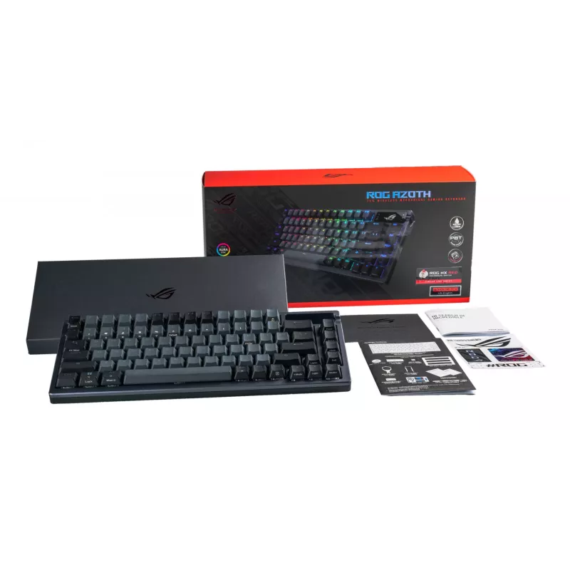ASUS ROG AZOTH Teclado Gaming USB RF Wireless Bluetooth Negro 75% (teclado nórdico)