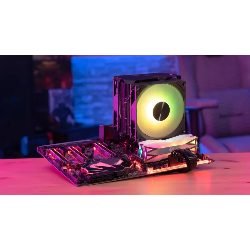 Aerocool Rime 4 disipador de CPU dual de 12 cm negro 1 ud.