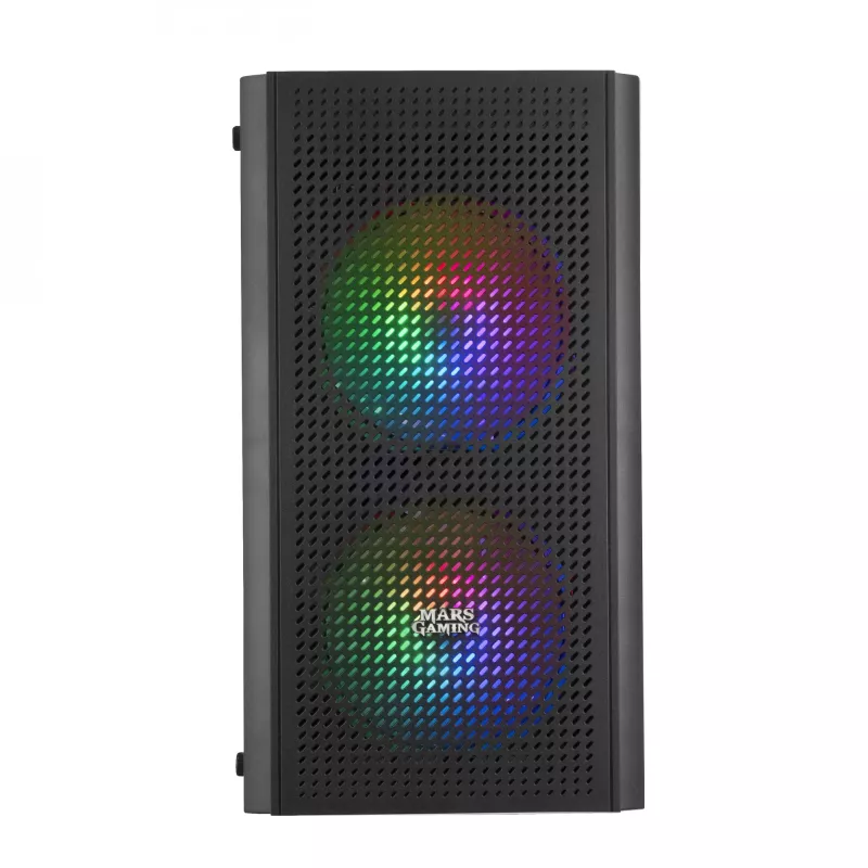 Mars Gaming MC300 caja de PC micro ATX con cristal templado 3 ventiladores FRGB negra