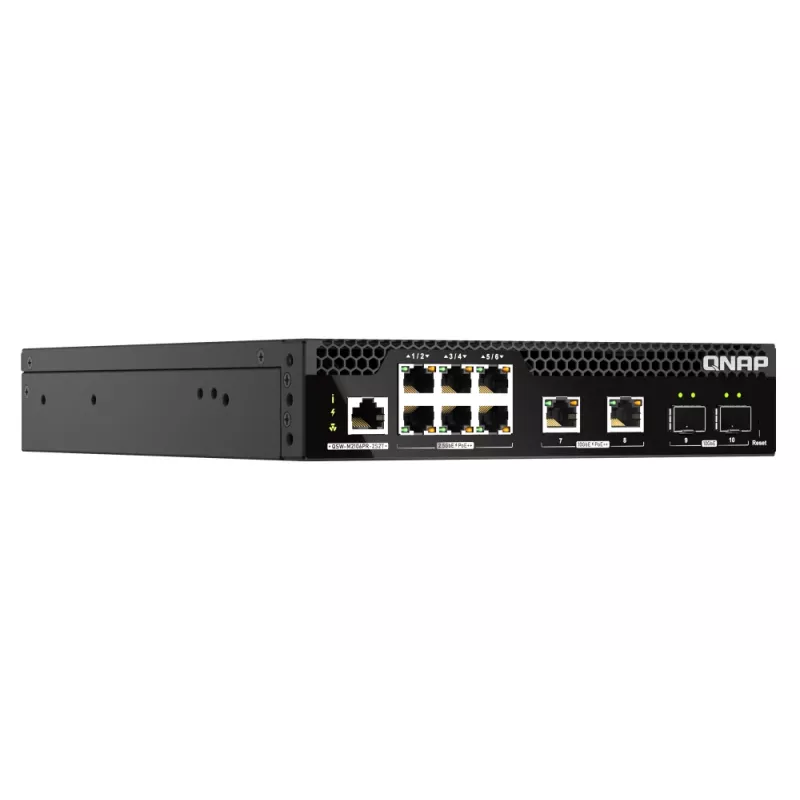 QNAP QSW-M2106PR-2S2T switch de red gestionado L2 10G Ethernet (100/1000/10000) Power over Ethernet (PoE) 1U negro