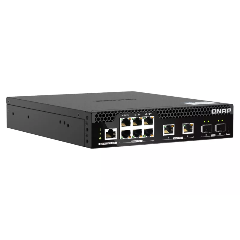 QNAP QSW-M2106PR-2S2T switch de red gestionado L2 10G Ethernet (100/1000/10000) Power over Ethernet (PoE) 1U negro