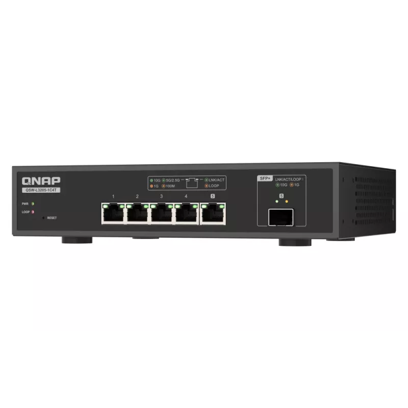 QNAP QSW-L3205-1C4T 4 gestionado 10G Ethernet (100/1000/10000) sobremesa negro