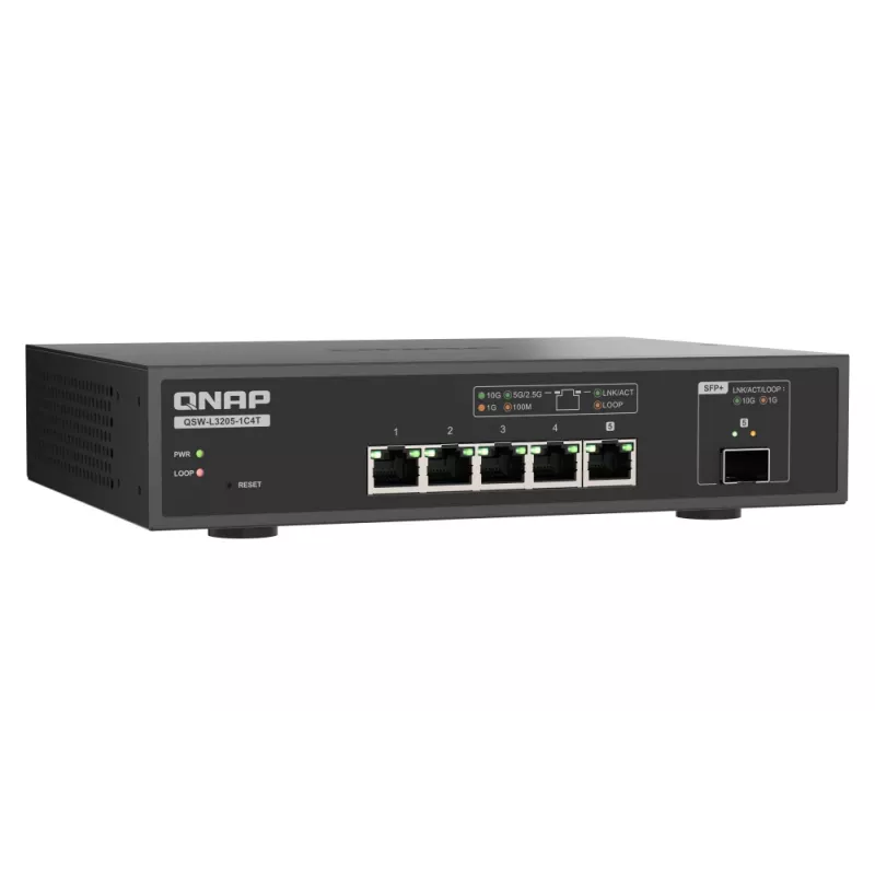QNAP QSW-L3205-1C4T 4 gestionado 10G Ethernet (100/1000/10000) sobremesa negro