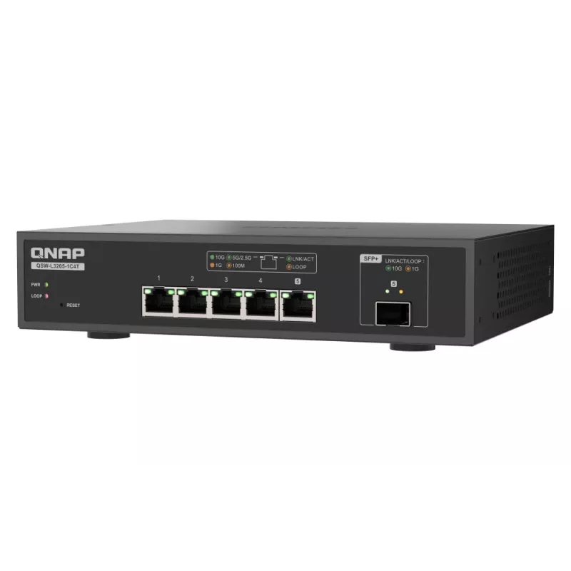 QNAP QSW-L3205-1C4T 4 gestionado 10G Ethernet (100/1000/10000) sobremesa negro