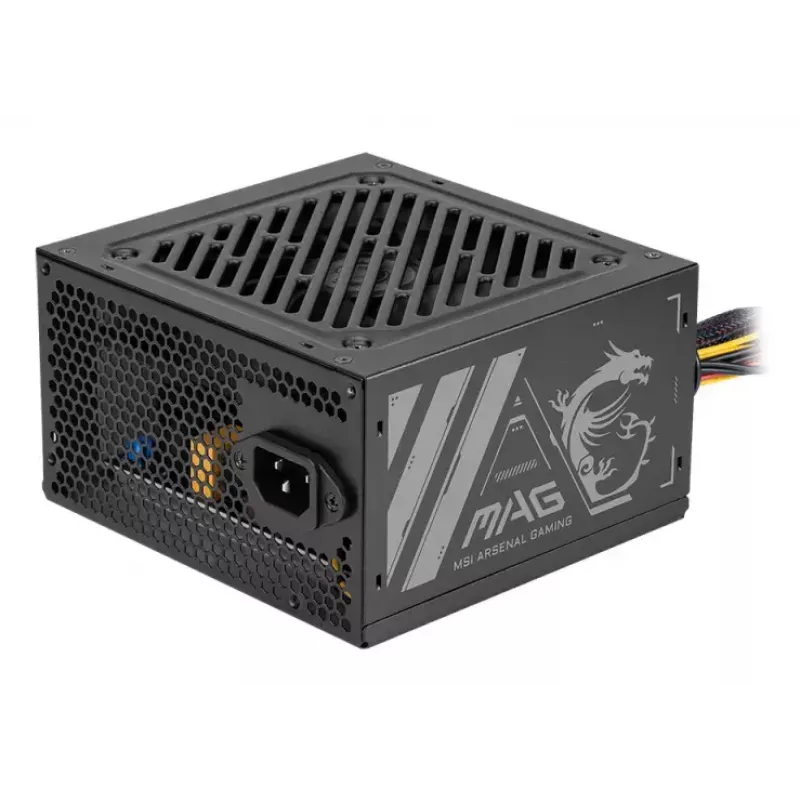 Fuente de alimentación MSI MAG A500N-H 500 W ATX 24 pines, refrigeración activa, negra