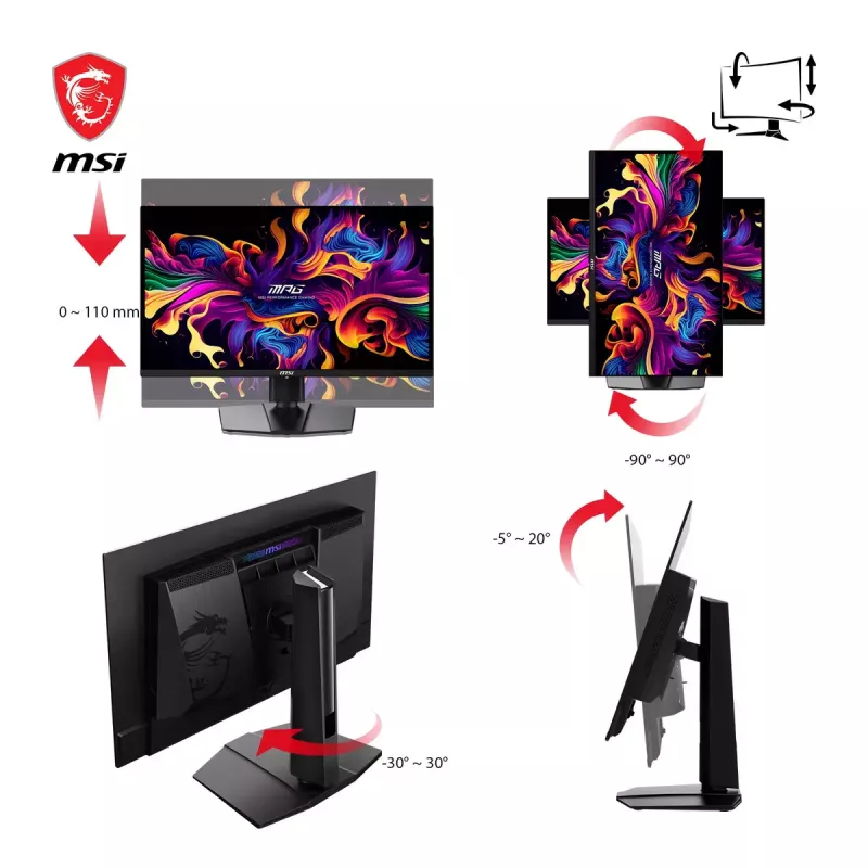 MSI MPG 271QRXDE QD-OLED Monitor de ordenador 67,3 cm (26,5 inch) 2560 x 1440 píxeles Wide Quad HD Negro