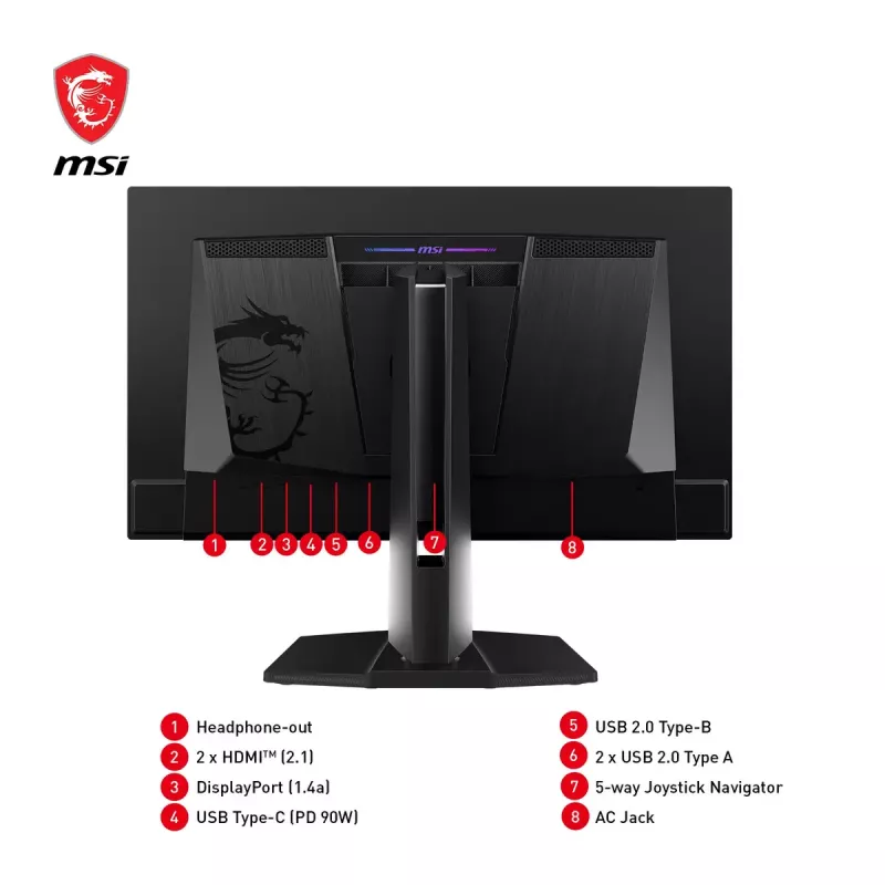MSI MPG 271QRXDE QD-OLED Monitor de ordenador 67,3 cm (26,5 inch) 2560 x 1440 píxeles Wide Quad HD Negro