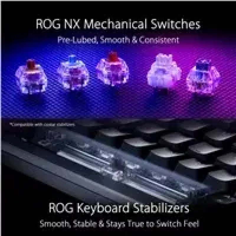 ASUS ROG Azoth Teclado Gaming USB + RF Wireless + Bluetooth Blanco