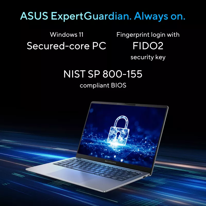 ASUS ExpertBook P5 P5405CSA-NZ0174X Intel Core Ultra 5 226V Portátil 35,6 cm (14 inch) WQXGA 16 GB LPDDR5x-SDRAM 512 GB SSD Wi-Fi 6E (802.11ax) Windows 11 Pro US International Gris