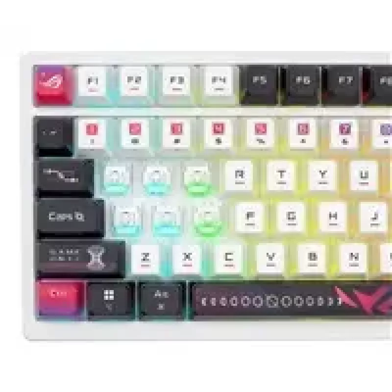 Teclado Mecánico Inalámbrico ASUS ROG Azoth X — Distribución US, Bluetooth y RF 2,4 GHz, Blanco