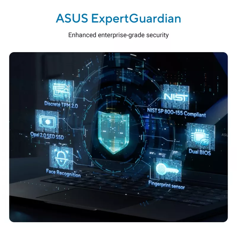 ASUS ExpertBook B5 B5405CCA-LY0020X Intel Core Ultra 7 255H Portátil 35,6 cm (14 inch) WUXGA 16 GB DDR5-SDRAM 512 GB SSD Wi-Fi 7 (802.11be) Windows 11 Pro US International Negro