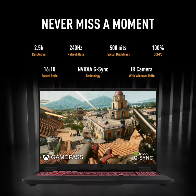 ASUS TUF Gaming A18 FA808UH-S8076W AMD Ryzen™ 7 260 Portátil 45,7 cm (18 inch) Full HD+ 16 GB DDR5-SDRAM 512 GB SSD NVIDIA® GeForce RTX™ 5050 Wi-Fi 6E (802.11ax) Windows 11 Home Neerlandés Gris