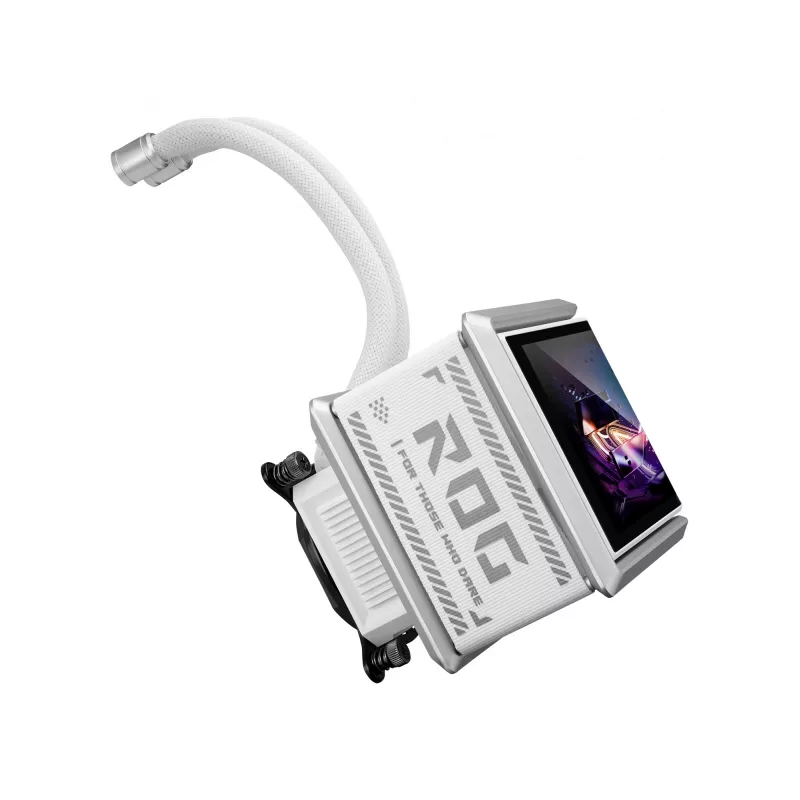 Refrigeración líquida todo en uno ASUS ROG Ryuo IV SLC 360 ARGB White Edition — Radiador de 360 mm, 3 ventiladores de 120 mm, pantalla AMOLED, compatibilidad con LGA 1700