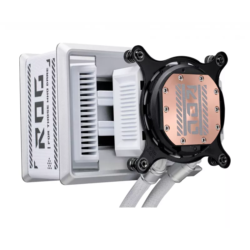 Refrigeración líquida todo en uno ASUS ROG Ryuo IV SLC 360 ARGB White Edition — Radiador de 360 mm, 3 ventiladores de 120 mm, pantalla AMOLED, compatibilidad con LGA 1700