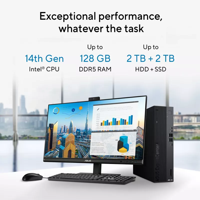 ASUS ExpertCenter D7 SFF D701SER-714700311X Intel® Core™ i7 i7-14700 16 GB DDR5-SDRAM 1 TB SSD Windows 11 Pro PC Negro
