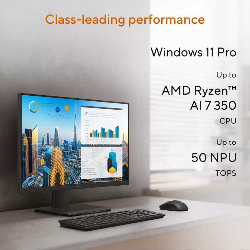 ASUS ExpertCenter P600 AiO PM640KA-BPC011X Copilot+ PC AMD Ryzen™ AI 5 330 60,5 cm (23,8 inch) 1920 x 1080 píxeles Todo en uno 16 GB DDR5-SDRAM 512 GB SSD Windows 11 Pro Wi-Fi 6 (802.11ax) Negro