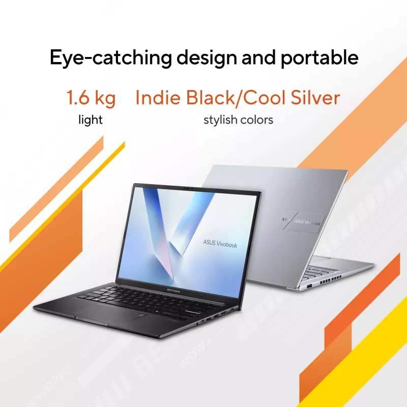 ASUS Vivobook 14 M1405NAQ-LY025W AMD Ryzen™ 7 170 Portátil 35,6 cm (14 inch) WUXGA 16 GB DDR5-SDRAM 512 GB SSD Wi-Fi 6 (802.11ax) Windows 11 Home Neerlandés Negro