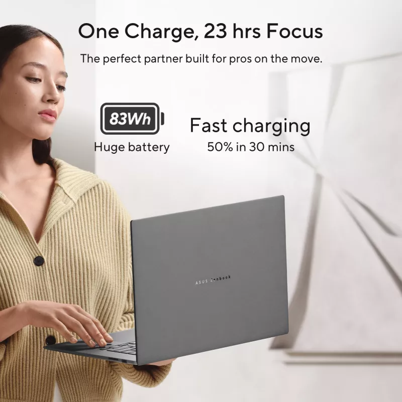 ASUS Zenbook S16 UM5606GA-SS180W Copilot+ PC AMD Ryzen AI 9 465 Portátil 40,6 cm (16 inch) 3K 32 GB LPDDR5x-SDRAM 1 TB SSD Wi-Fi 7 (802.11be) Windows 11 Home Neerlandés Gris