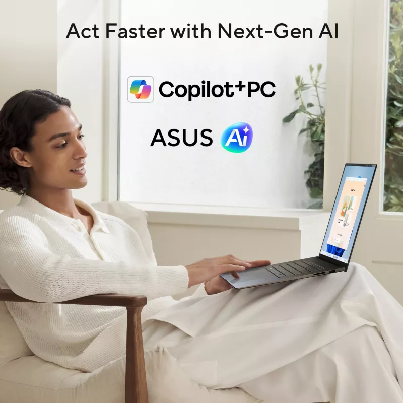 ASUS Zenbook S16 UM5606GA-SS180W Copilot+ PC AMD Ryzen AI 9 465 Portátil 40,6 cm (16 inch) 3K 32 GB LPDDR5x-SDRAM 1 TB SSD Wi-Fi 7 (802.11be) Windows 11 Home Neerlandés Gris