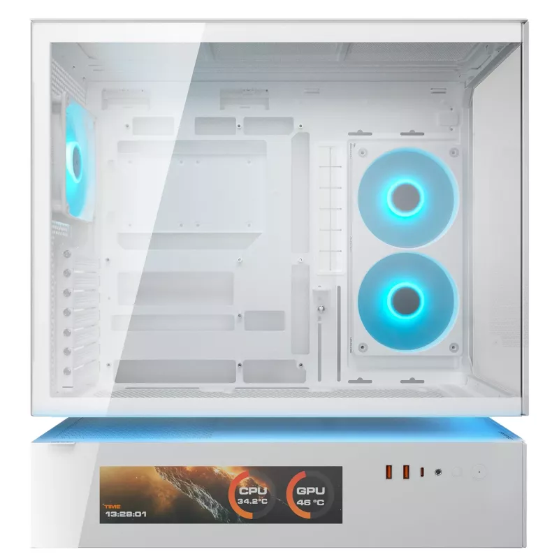COUGAR CFV235 Vision Caja de PC semitorre – ARGB, LCD de 23,3 cm (9,16