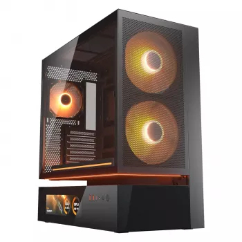 COUGAR Caja de PC semitorre CFV235 Vision — ARGB, LCD de 23,3 cm (9,16