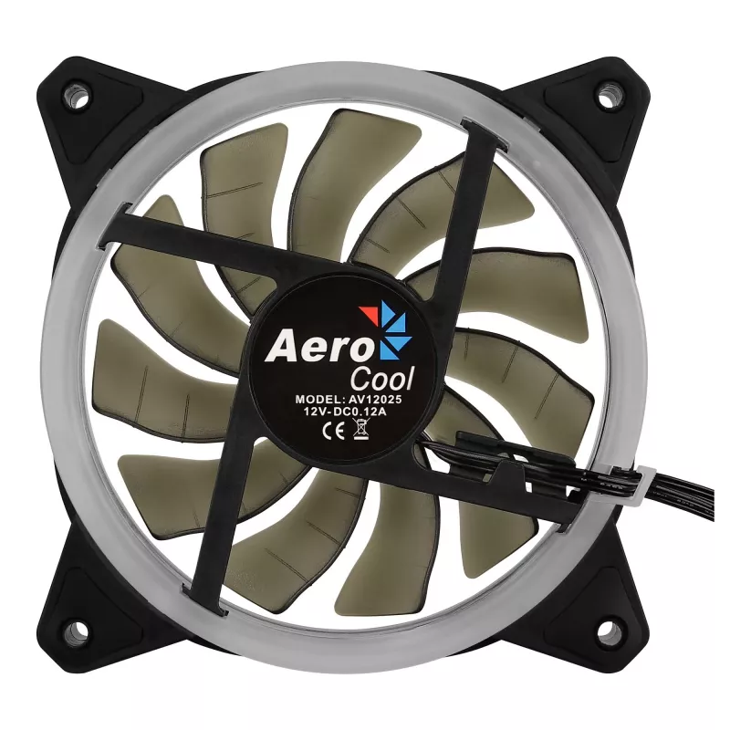 Ventilador para caja de ordenador Aerocool Rev RGB 12 cm Negro