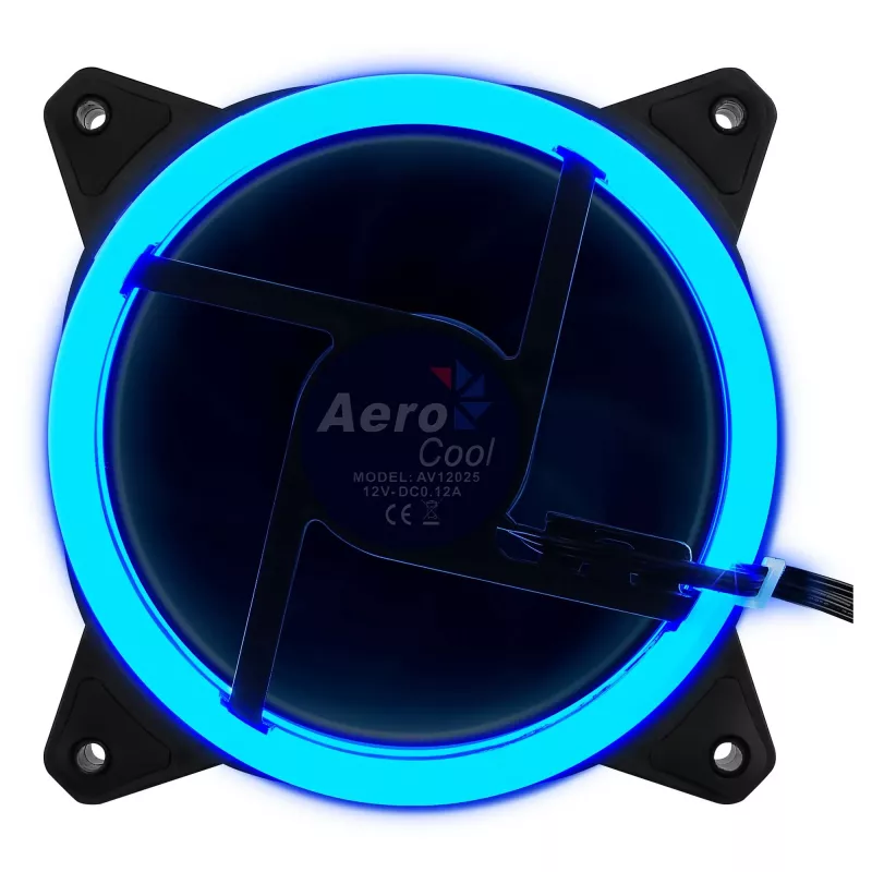 Ventilador para caja de ordenador Aerocool Rev RGB 12 cm Negro