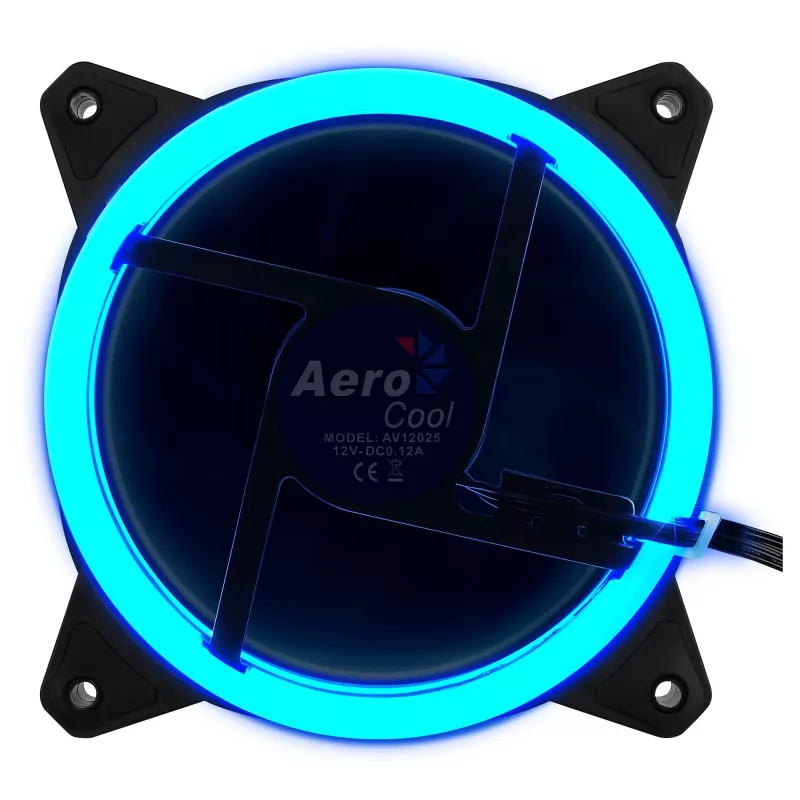 Ventilador para caja de ordenador Aerocool Rev RGB 12 cm Negro