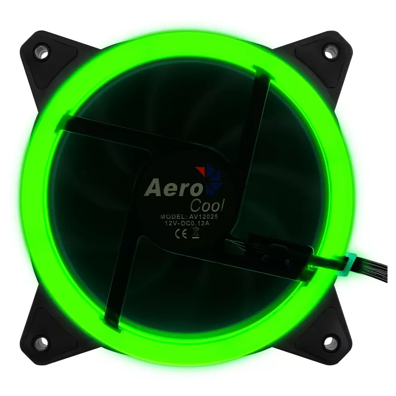 Ventilador para caja de ordenador Aerocool Rev RGB 12 cm Negro