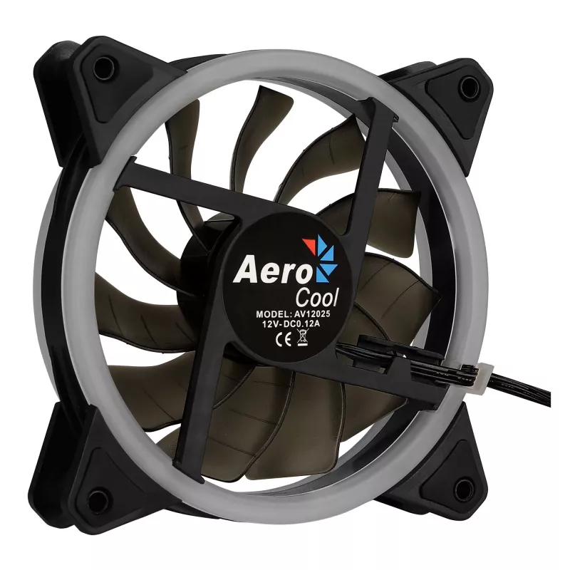 Ventilador para caja de ordenador Aerocool Rev RGB 12 cm Negro