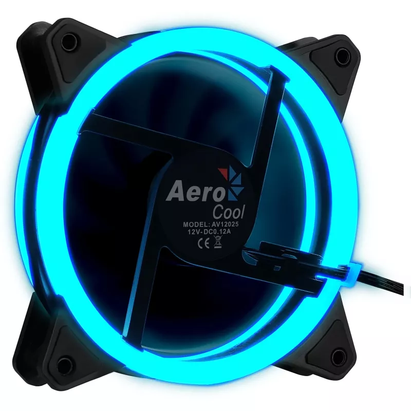 Ventilador para caja de ordenador Aerocool Rev RGB 12 cm Negro