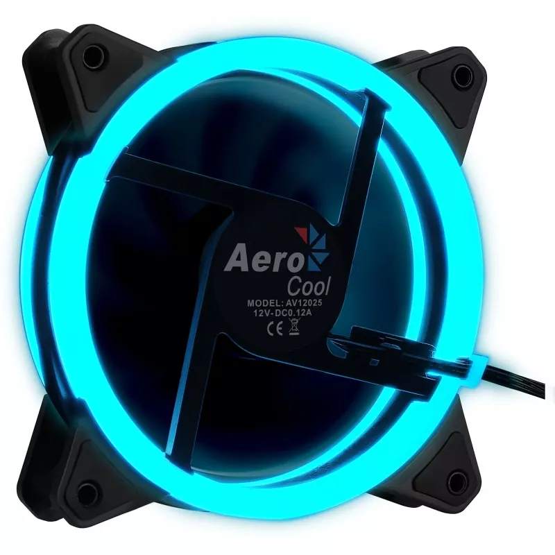 Ventilador para caja de ordenador Aerocool Rev RGB 12 cm Negro