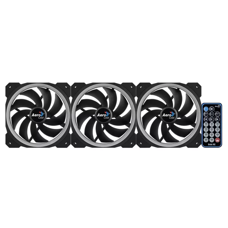 Ventilador para caja de ordenador Aerocool Orbit RC 12 cm Negro