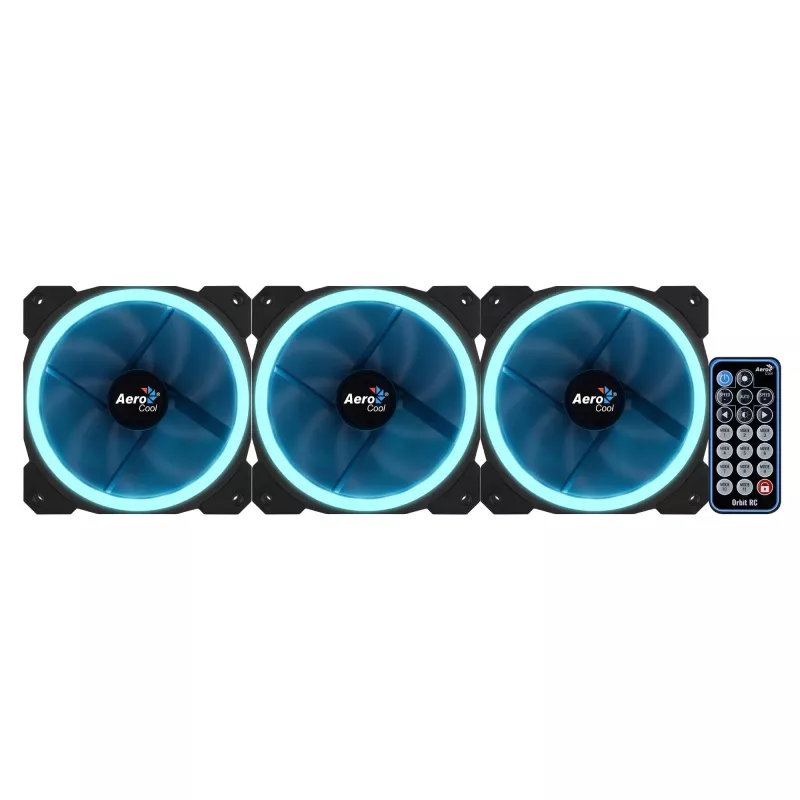 Ventilador para caja de ordenador Aerocool Orbit RC 12 cm Negro