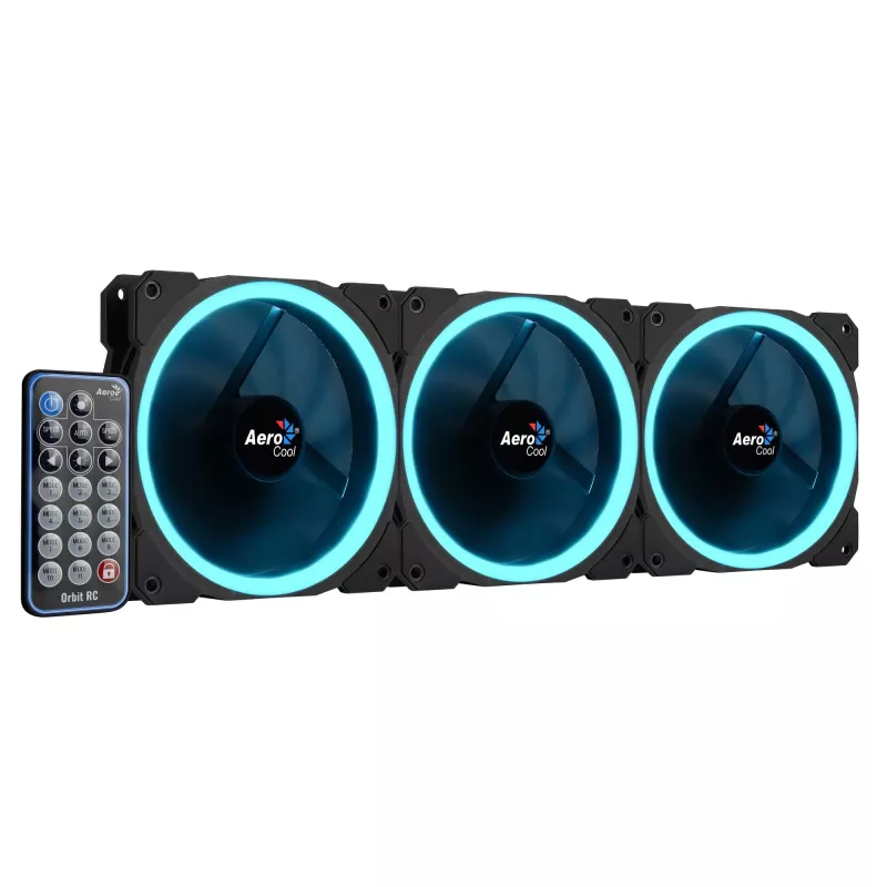 Ventilador para caja de ordenador Aerocool Orbit RC 12 cm Negro