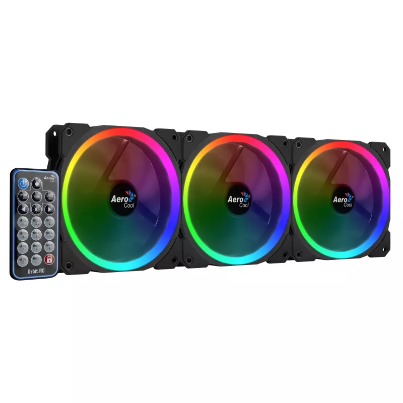 Ventilador para caja de ordenador Aerocool Orbit RC 12 cm Negro
