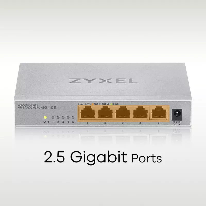 Zyxel MG-105 no gestionado 2.5G Ethernet (100/1000/2500) Steel