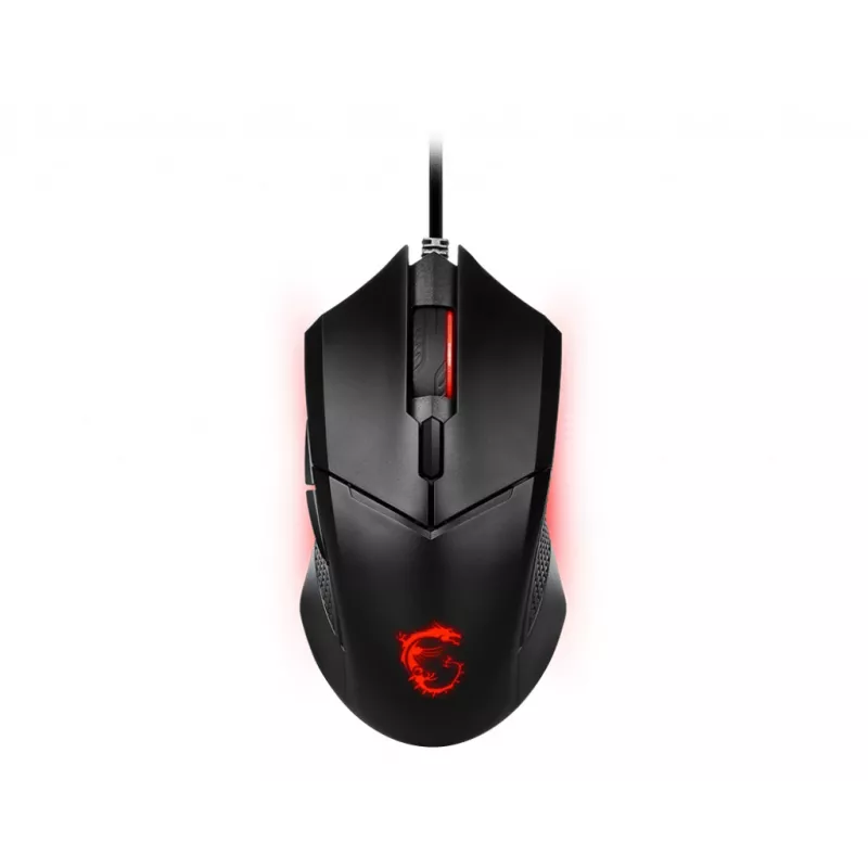 Ratón gaming óptico MSI CLUTCH GM08 'sensor óptico de 4200 DPI, 6 botones programables, diseño simétrico, interruptor duradero con más de 10 millones de clics, ajuste de peso, LED rojo'